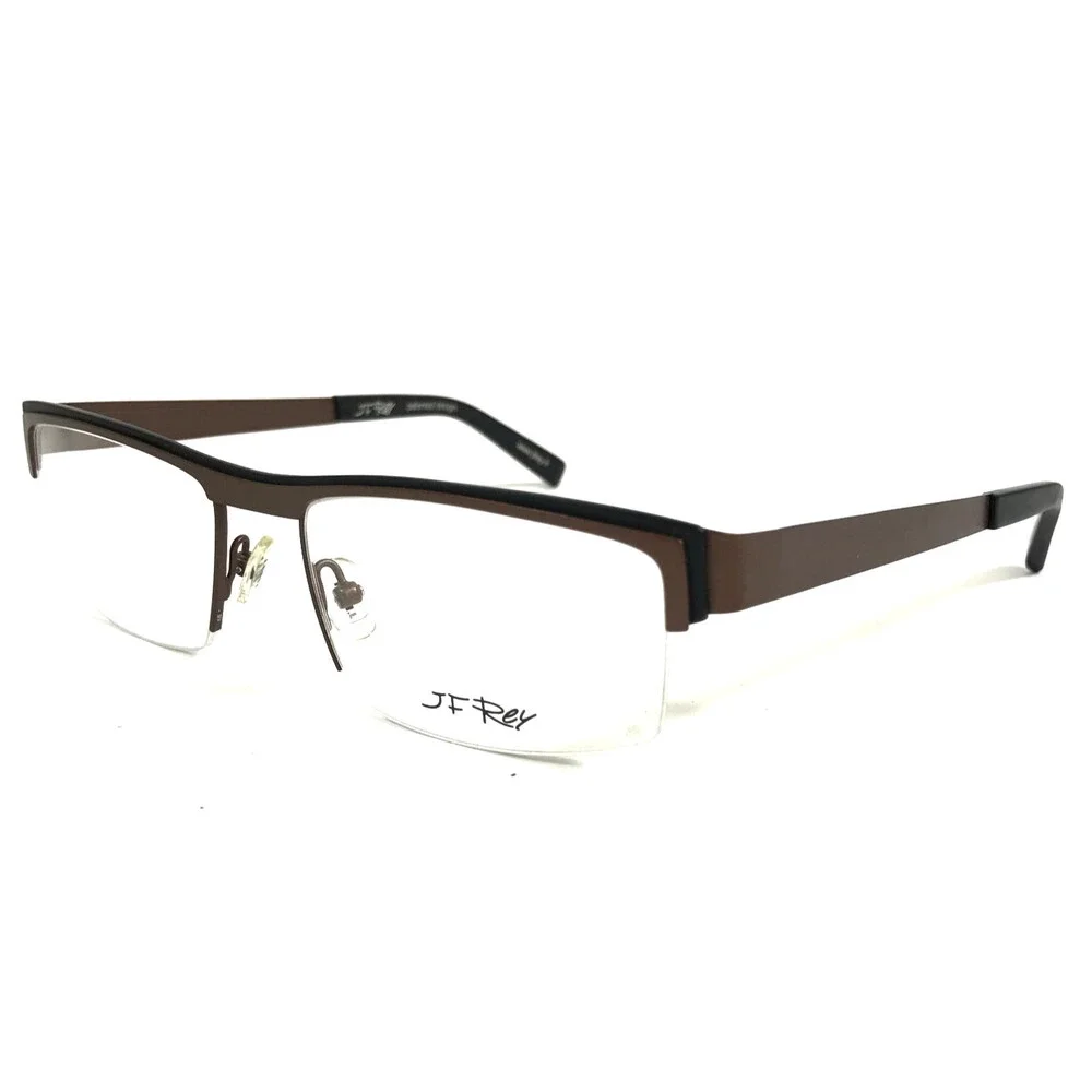 J.F. Rey Eyeglasses Frames JF2550 9000 Matte Brown Black Rectangle 50-19-140